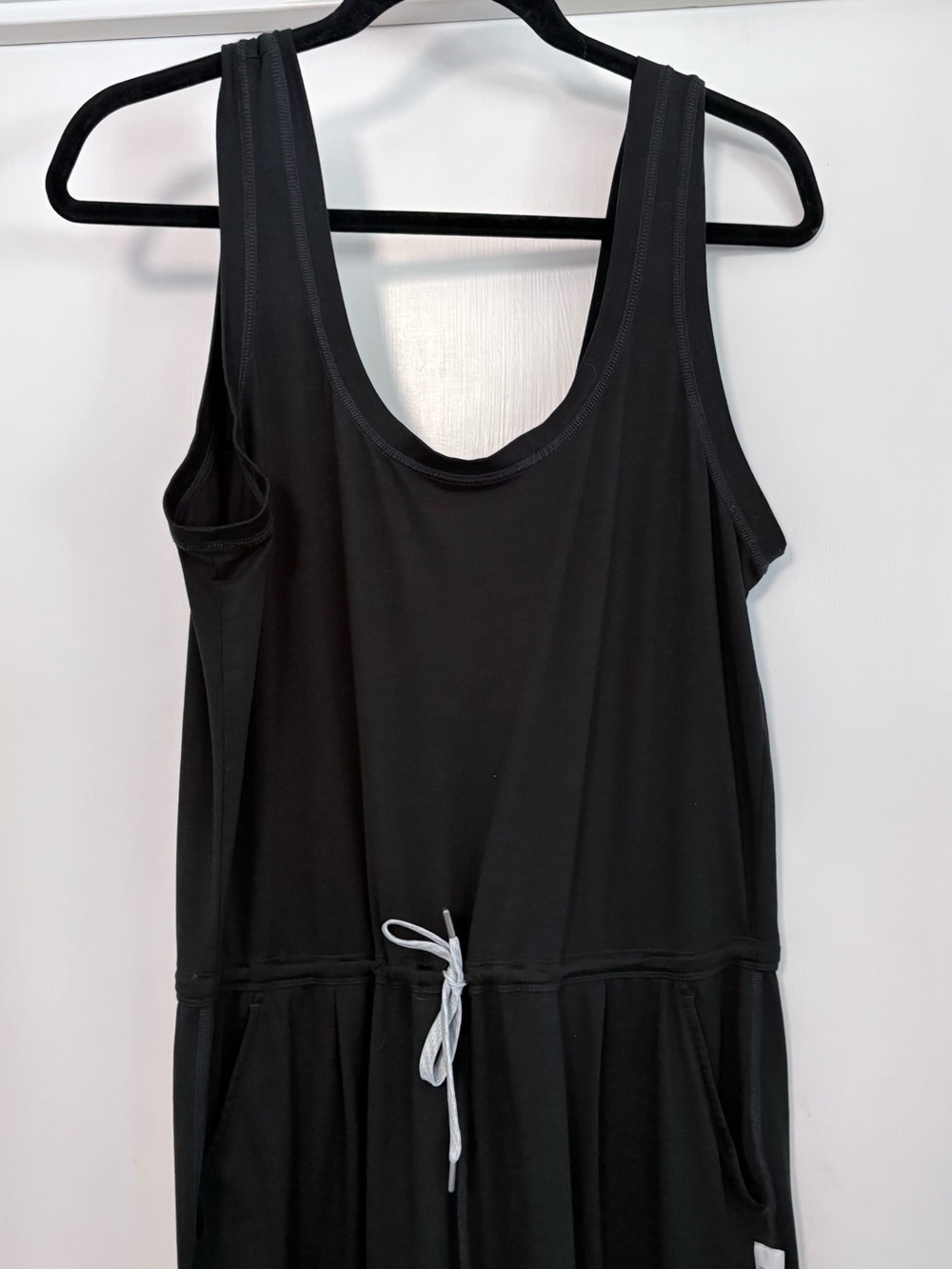 Vuori Black Sleeveless Jumpsuit with Drawstring Waist - Picture 2 of 7